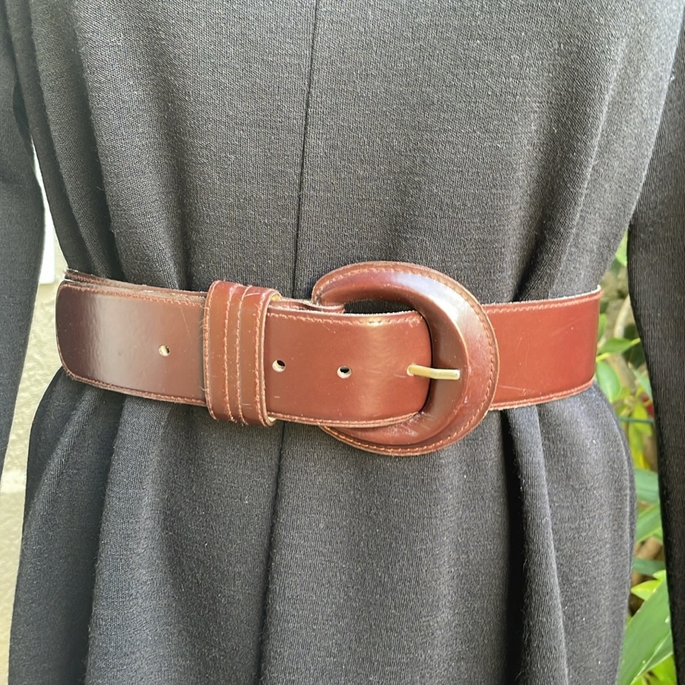 Vintage burgundy Churter Club all leather belt